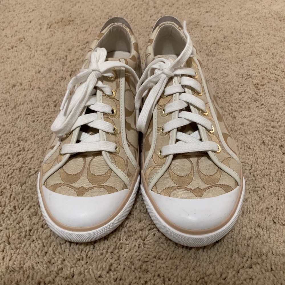 Gold coach barrett sneakers. Size 9. Never worn